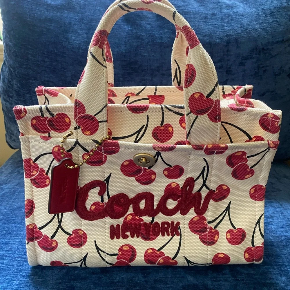 Coach Cargo Tote Bag 26 with Cherry Print - Picture 1 of 6